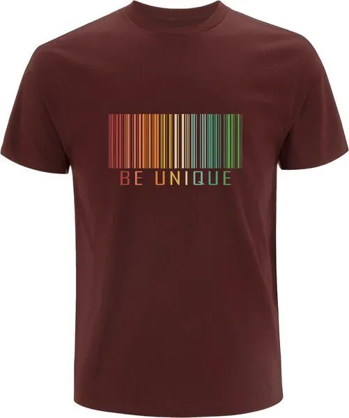 Spreecult Spreecult Be Unique - Bio und Fair - Männer Unisex T-Shirt - sei einzigartig, Burgundy, – Produktbild 2 von 2