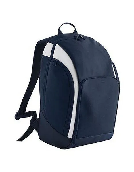 BagBase BagBase Rucksack Teamwear Internes Laptop Fach Organizer Fach Recyceltes Polyester, Navy/weiss, – Produktbild 2 von 4