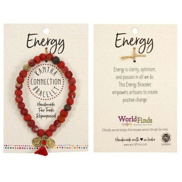 Worldfinds Worldfinds Kantha Armband "Connection", Rot, – Produktbild 1 von 4