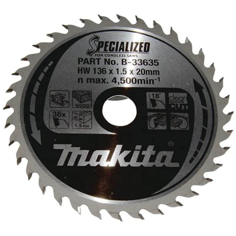 Makita Makita Sägeblatt SPECIALIZED "B-33635" 136x20x36Z – Produktbild 2 von 2