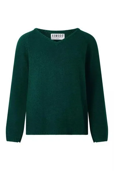 KOMODO Komodo Merino-Pullover mit V-Auschnitt Modell: Natty, Ivy (grün), – Produktbild 2 von 2