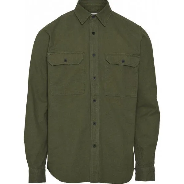 KnowledgeCotton Apparel KnowledgeCotton Apparel Hemd - Long sleeve moleskin shirt - GOTS/Vegan, Grün (forest green), – Produktbild 1 von 3