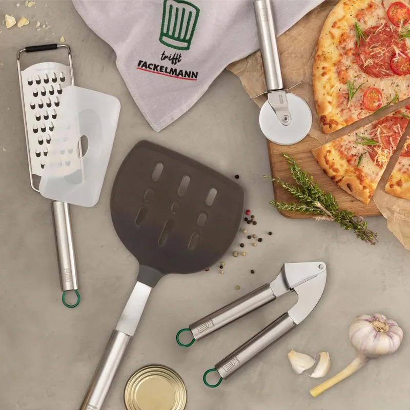 Chefkoch trifft Fackelmann Chefkoch trifft Fackelmann Pizza-Set "München", 4-teilig – Produktbild 2 von 3