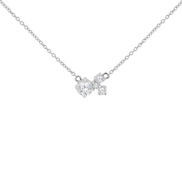Eppi Eppi Cluster Kette mit Moissanit und Lab Grown Diamanten Millie, Weiss, – Produktbild 1 von 3