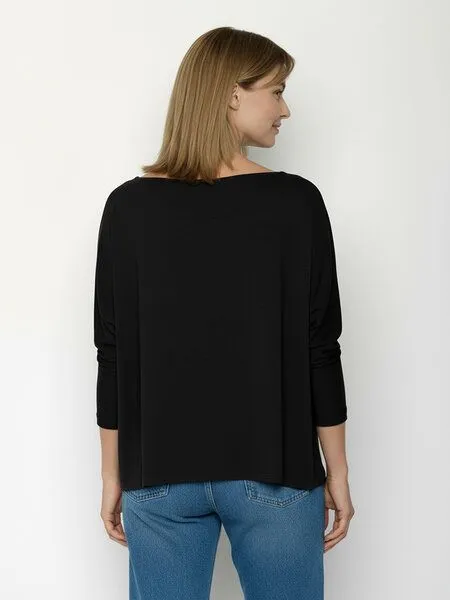 GreenBomb GREENBOMB Basic Simper - Gemütliches Longsleeve aus Viskose (LENZING ECOVERO) Mix / Fair & Vegan, Schwarz (black), – Produktbild 1 von 4