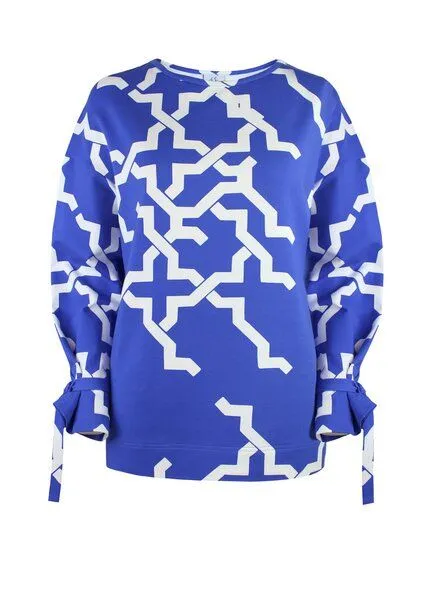 Sophia Schneider-Esleben Sophia Schneider-Esleben Pullover Tina aus Bio-Baumwolle, Blau-weiß, – Produktbild 1 von 3
