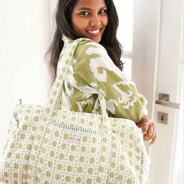 KIKOONI KIKOONI handgefertigte große Baumwolltasche "K. Shopper", Green tree, – Produktbild 3 von 4