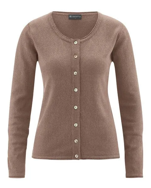 HempAge HempAge Damen Cardigan Carina, Gravel, – Produktbild 1 von 3
