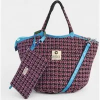 REFISHED fair fashion e.U. REFISHED fair fashion e.U. SOULMATE TWEED ZIP | Limitierte Edition Tasche, #tweed zip lila-schwarz / #fish blau-aqua im set mit bag-in-bag (s), – Produktbild 1 von 1