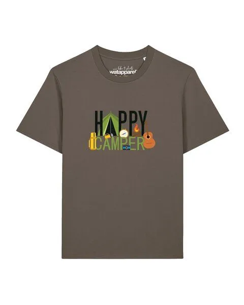 watapparel watapparel T-Shirt Unisex Happy Camper, Mocha, – Produktbild 1 von 2