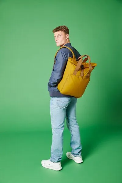 BagBase BagBase Recycled Twin Handle Roll-Top Backpack und Handtasche in einem, Navy, – Produktbild 3 von 4