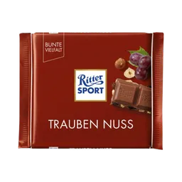 Ritter Sport Ritter Sport Schokolade, Ritter Sport Trauben Nuss mit Sultaninen und Haselnussstücken 100g – Produktbild 1 von 1