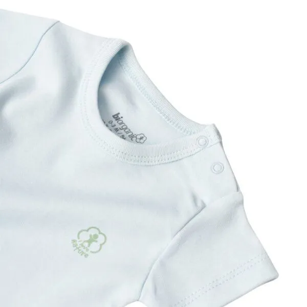 Biorganic Biorganic Baby Body 100% Bio-Baumwolle Basic Nature Kurzarmbody GOTS, Blau(blau), – Produktbild 2 von 2