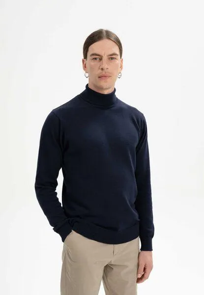 MELA Feinstrick Rollkragenpullover KANJA | von MELA | Fairtrade & GOTS zertifiziert, Navy, – Produktbild 1 von 4