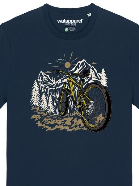 watapparel watapparel T-Shirt Unisex Mountainbike und Berge, French navy, – Produktbild 3 von 3