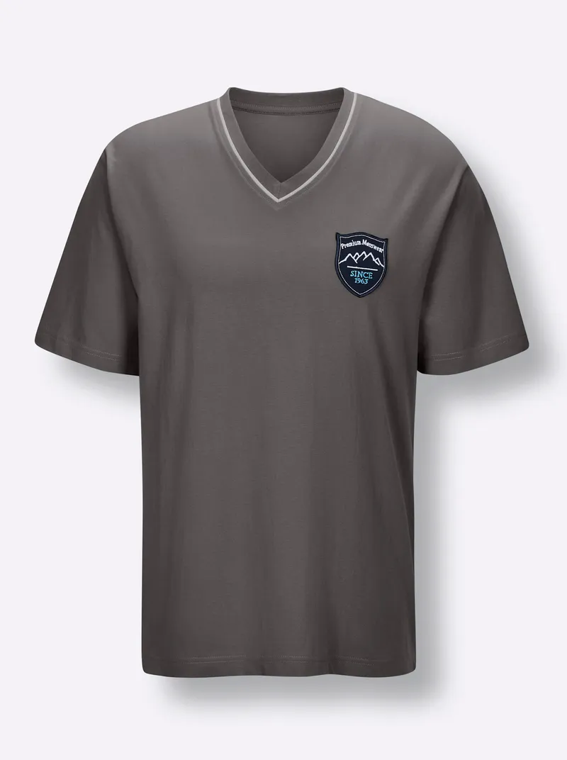 wäschepur men Schlafanzug-Shirt anthrazit, Anthrazit, – Produktbild 3 von 3