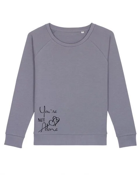Human Family Human Family Weites Bio Damen Rundhals Sweatshirt "Dazzy - Not Alone" - in 4 Farben, Lavagrau (grau), – Produktbild 2 von 3