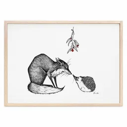 LIGARTI Kunstdruck »Fuchs und Igel« von LIGARTI | A4, A3 oder A2 | Wandbild | Poster | Kunst – Produktbild 1 von 1