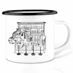 LIGARTI Emailletasse »Tierbar« von LIGARTI | 300 oder 500 ml | handveredelt in Deutschland | Cup, Kaffeetasse, Emaillebecher, Camping Becher – Produktbild 1 von 1