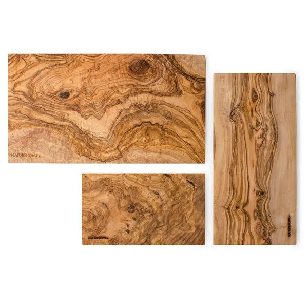 NATUREHOME NATUREHOME Olivenholz Schneidebrett 25x15 cm – Frühstücksbrett aus massivem Holz, handgefertigt, nachhaltig, mediterranes Servierbrett & Brotzeitbrett – Produktbild 2 von 4
