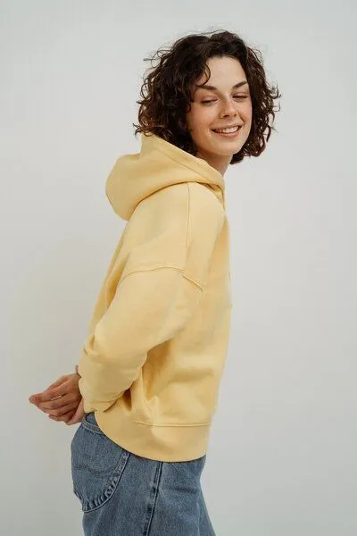 Kultgut Kultgut Biofair- Goodness Hoodie 100% Biobaumwolle / Clara, Warmgelb, – Produktbild 2 von 3