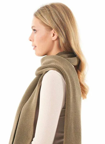ORGANICATION ORGANICATION Unisex Strickschal aus Bio-Baumwolle, Grün(olive oil), – Produktbild 3 von 4