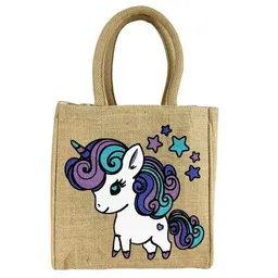 Domelo Domelo Kinder Handtasche Mädchen Jute Tasche kleine Schultertasche mit Einhorn – Produktbild 1 von 1