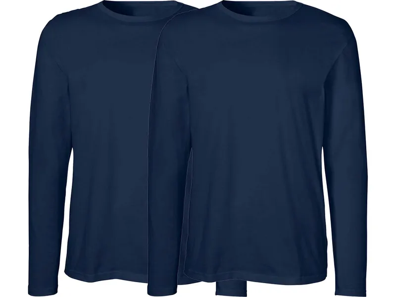 Neutral Neutral 2er-Pack Bio-Herren-Langarmshirt mit Rundhalsausschnitt, navy, Gr. M – Produktbild 1 von 1