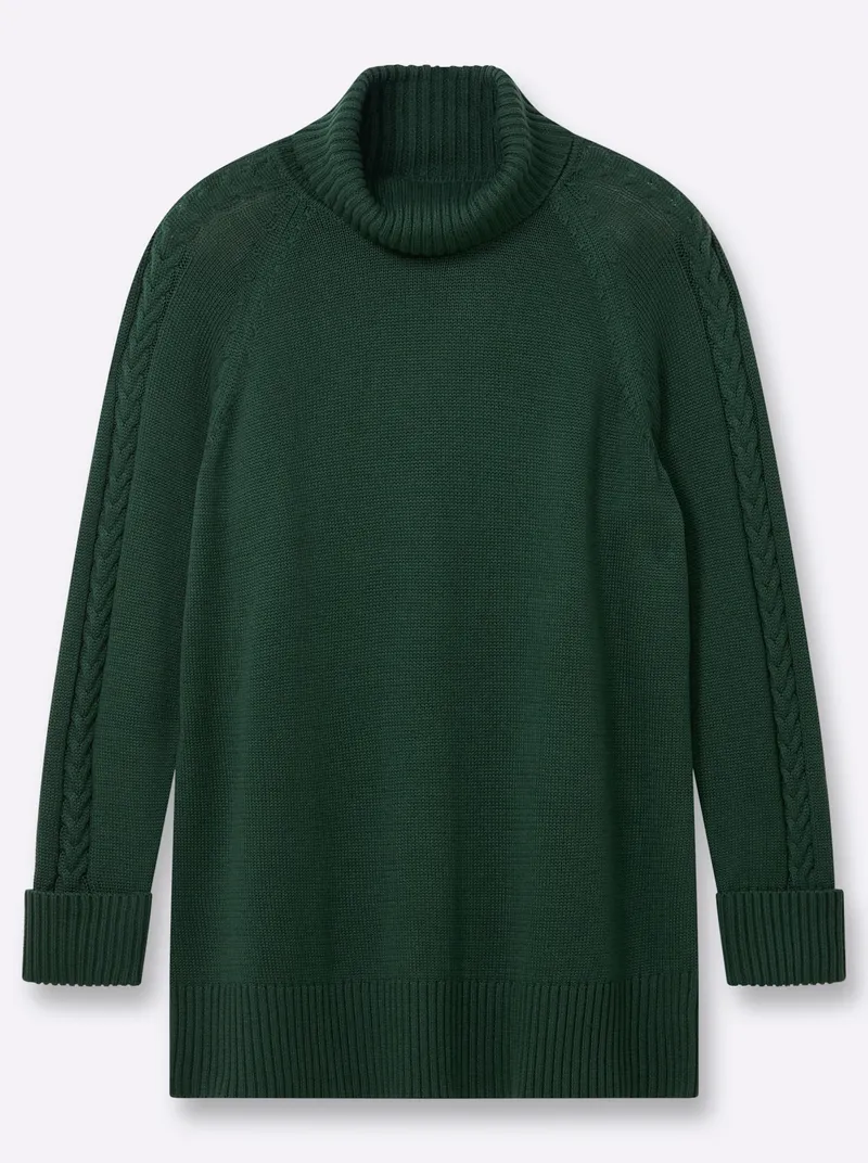 sheego Rollkragenpullover moos, Moos, – Produktbild 1 von 3