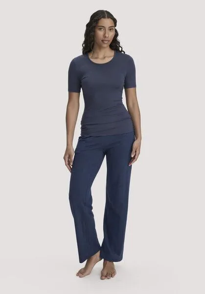hessnatur hessnatur Schlafhose Pure Sense Relaxed aus Bio-Baumwolle mit TENCEL Modal, Mitternachtsblau, – Produktbild 1 von 3
