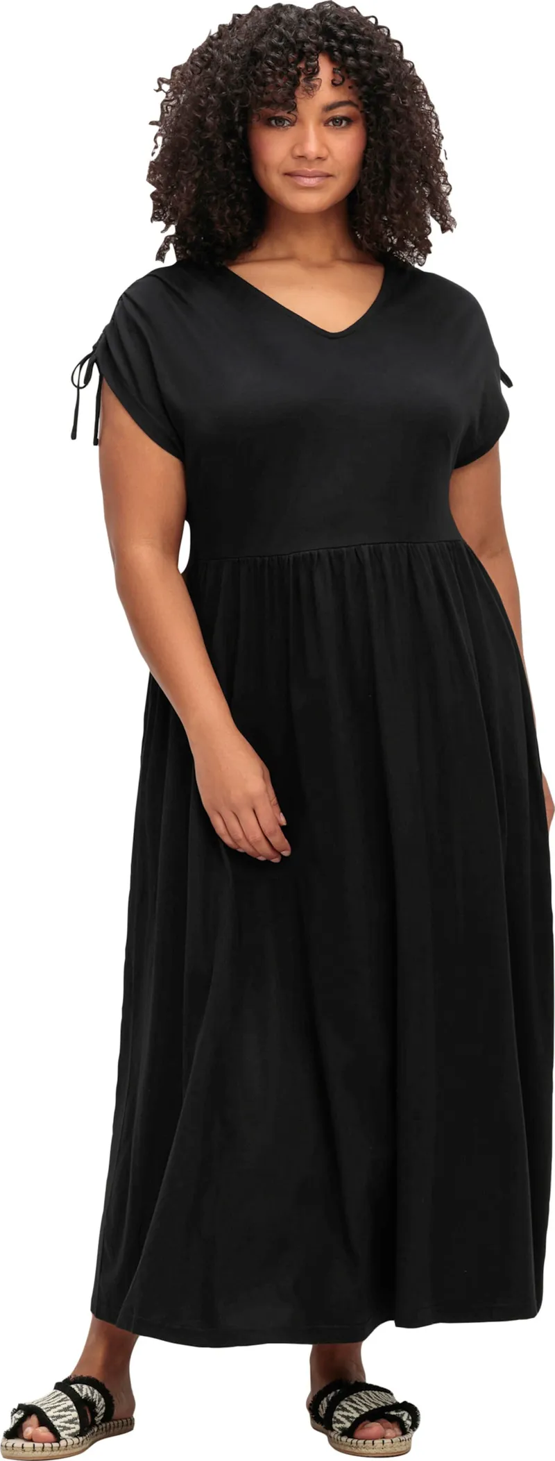 sheego Jerseykleid schwarz, Schwarz, – Produktbild 3 von 3