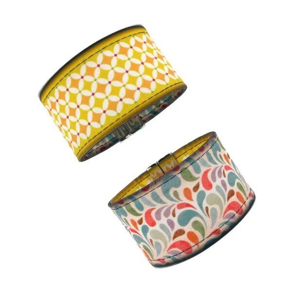 Seegarn Seegarn Wende-Armband 4cm, Paisley gr (weiß) / grafisch (gelb), – Produktbild 1 von 2