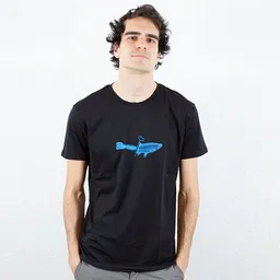 Spangeltangel Spangeltangel T-Shirt, "Dosenfisch", Männershirt, Siebdruck, Fischmotiv – Produktbild 1 von 1