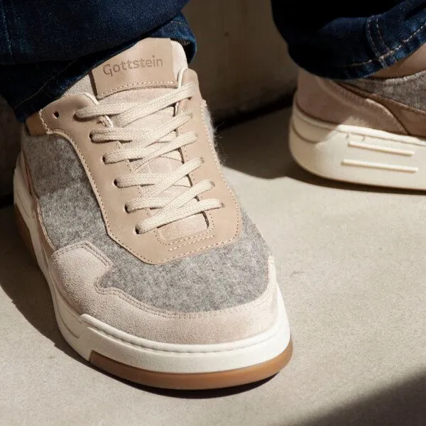 Gottstein Gottstein Woll-Sneaker Flow - Nachhaltiger Wollschuh für Damen & Herren aus 100% Schurwolle & hochwertigen Wildleder - Freizeit Sneakers aus Wool - Low-Top Schnürer, Vanilla, – Produktbild 2 von 6