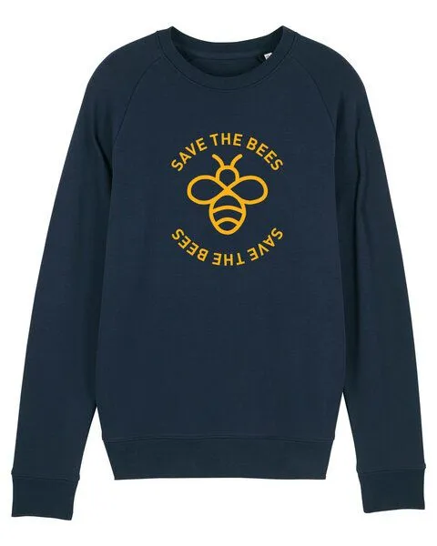 University of Soul University of Soul Herren Sweatshirt aus Bio-Baumwolle "Save the Bees", Tiefes marineblau, – Produktbild 1 von 2