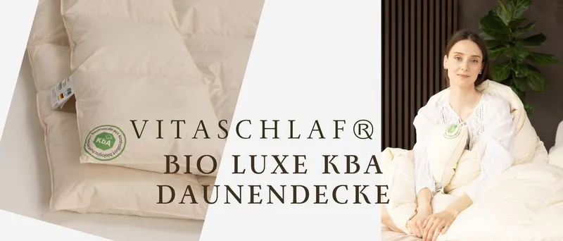 Vitaschlaf Gänsedaunenbettdecke Vitaschlaf® BIO-LUXE-KBA Bettdecken für Sommer Winter Ganzjahresdecke, Füllung: 100% Gänsedaunen, Bezug: 100% BIO-Baumwolle, Bettdecke 135x200 cm, 155x220 cm und weitere Größen, Beige, – Produktbild 2 von 6