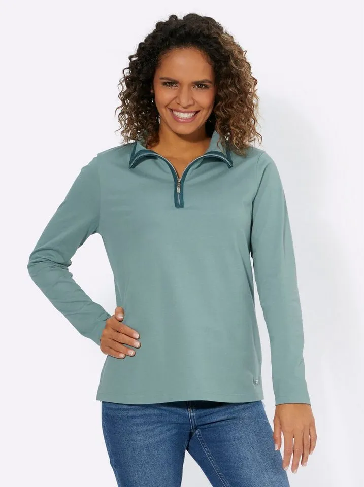 Witt Witt Sweater Sweatshirt Langarm Jersey, Grün, – Produktbild 1 von 4