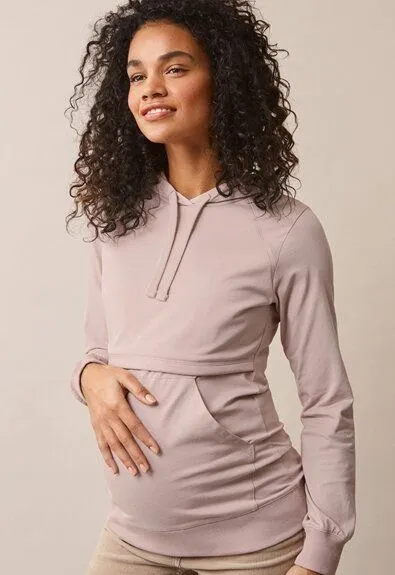 Boob Boob Umstands- und Stillpullover B.Warmer hoodie, Pebble, – Produktbild 1 von 4