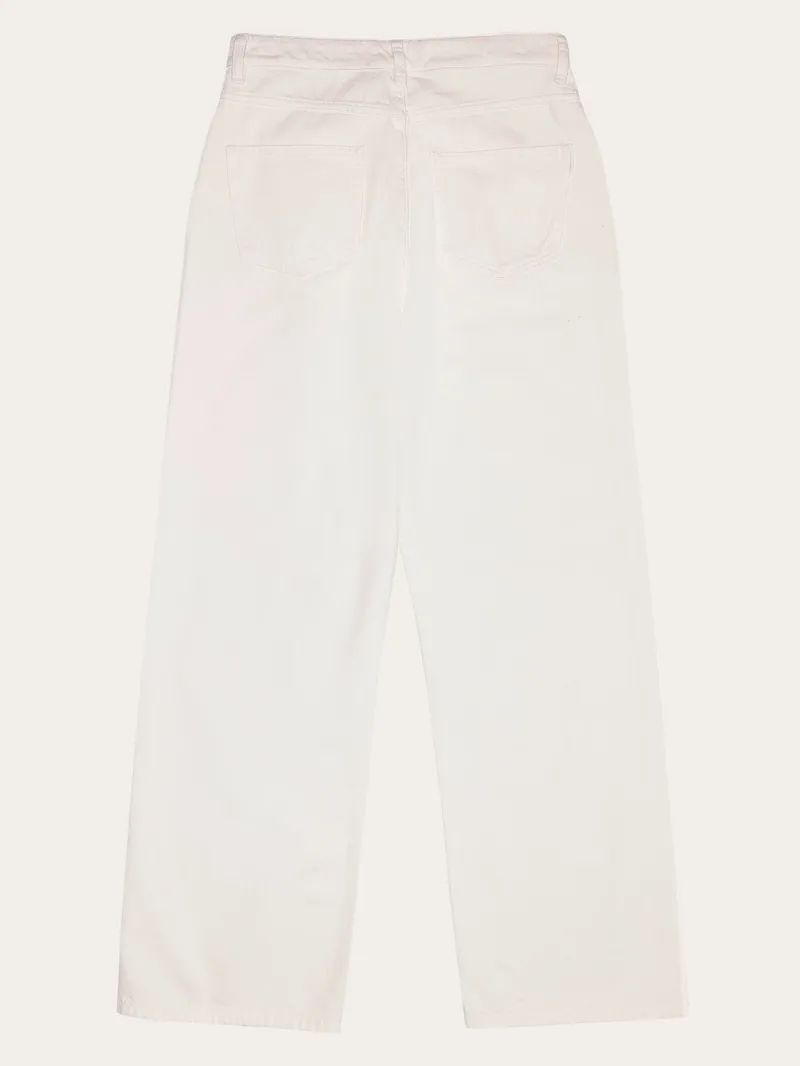 KnowledgeCotton Apparel KnowledgeCotton Apparel Damen vegan Hose Damen Gale Regular Twill Egret Weiß, Weiß, – Produktbild 2 von 4