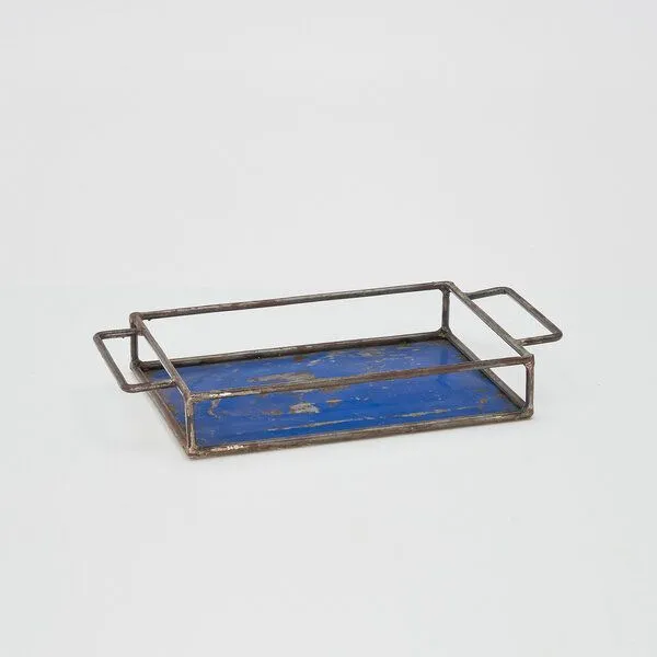 Moogoo Creative Africa Moogoo Creative Africa Upcycling Tablett aus recycelten Ölfässern, Blau, – Produktbild 3 von 5