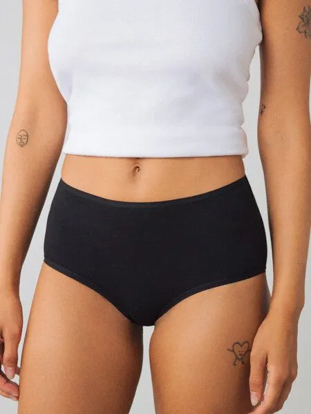 Honest Basics Honest Basics Damen Hipsters 3er-Pack aus Bio-Baumwolle, Black, – Produktbild 1 von 4