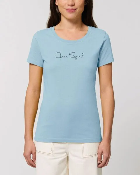 Human Family Human Family Bio Damen Rundhals T-Shirt "Amare - Free Spirit", Hellblau, – Produktbild 1 von 3