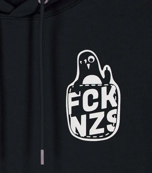 päfjes päfjes Pinguin Paul mag keine Nzs - Fair Wear Unisex Hoodie / Pulli, Schwarz, – Produktbild 4 von 4