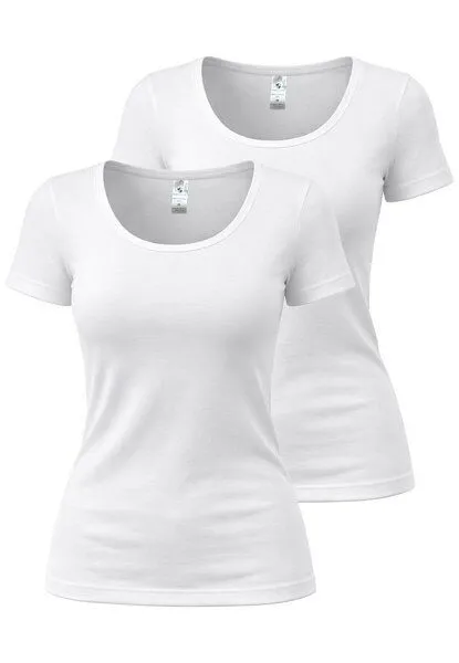 Haasis Bodywear Haasis Bodywear Damen CLASSIC 1/2 Arm Shirt, 2er Pack, Bio Baumwolle, Weiss, – Produktbild 1 von 4