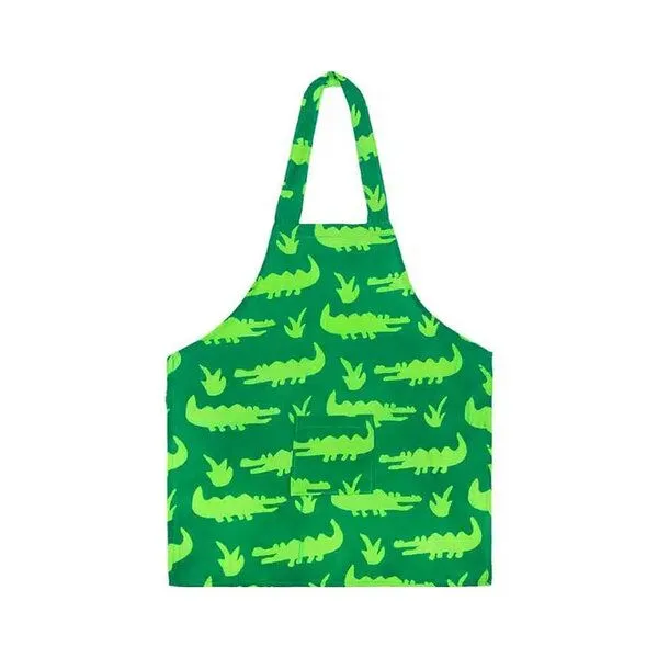 Global Mamas Global Mamas Kinderschürze aus 100% Biobaumwolle, Krokodile-grün (grün), – Produktbild 1 von 3