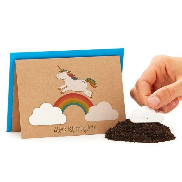 Die Stadtgärtner Die Stadtgärtner Einhorn & Regenbogen Karte mit Wildblumensamen – Produktbild 2 von 4