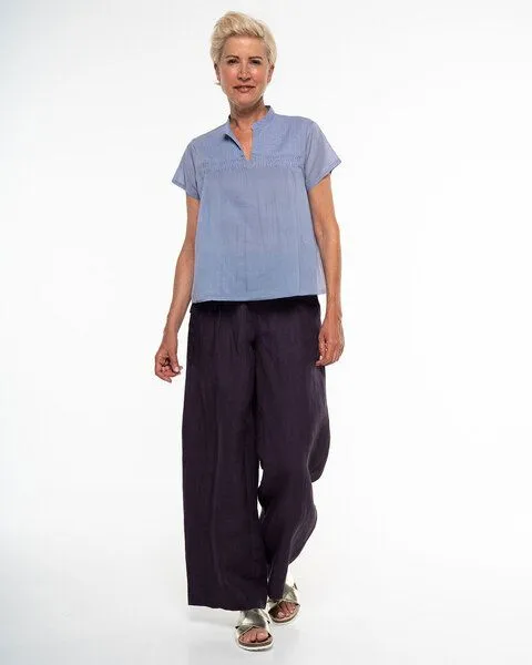 Alma & Lovis Alma & Lovis Charmantes Blusenshirt aus feinster Bio-Baumwolle | Batist Bluse, Sky (blau), – Produktbild 2 von 3