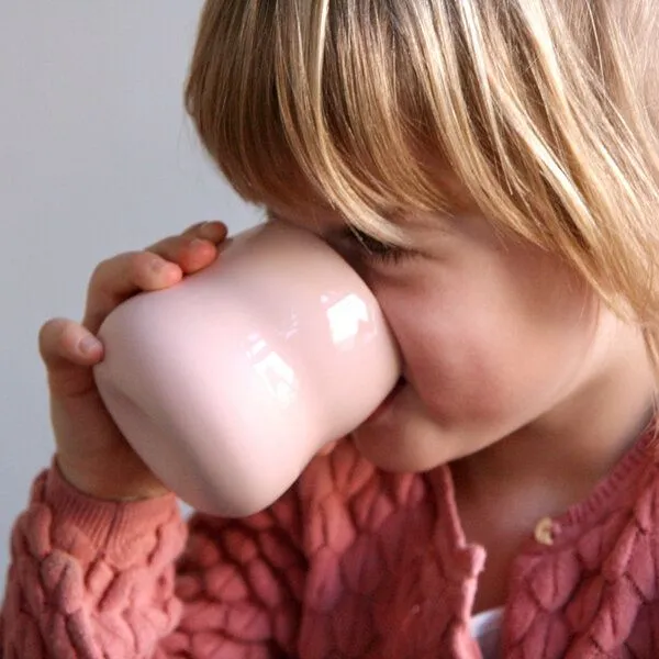 Zaunkönig Zaunkönig Porzellan-Set / Kindergeschirr, Rosa / gelb, – Produktbild 3 von 4