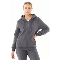 ORGANICATION ORGANICATION Damen vegan Soft-Touch-Kapuzenshirt Mit Reißverschluss Asphalt – Produktbild 1 von 1