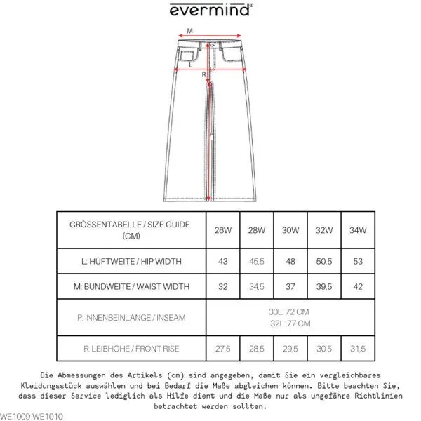 Evermind Evermind W's Wide Leg Jeans-WE1010, Coal black, – Produktbild 1 von 5